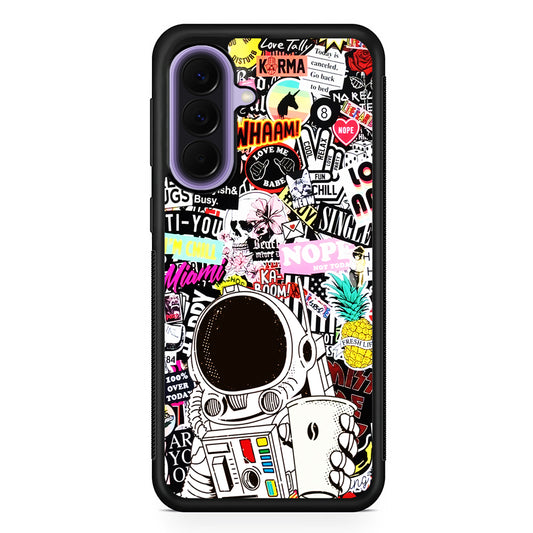 Astronauts Coffee Cheers Samsung Galaxy A57 Case | Slim Samsung Galaxy A57 Rubber Case