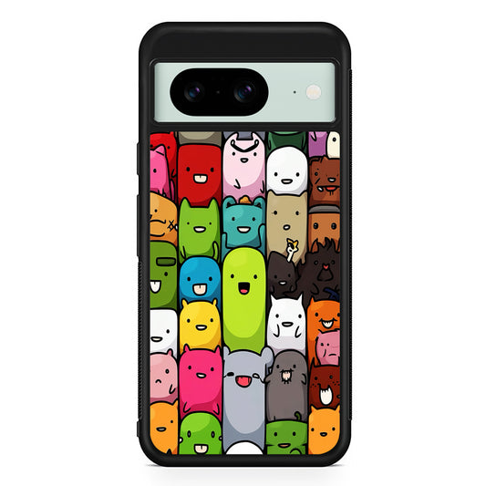 Monster Cute Cartoon Doodle Google Pixel 8 Case | Durable Protective Cover for Google Pixel 8
