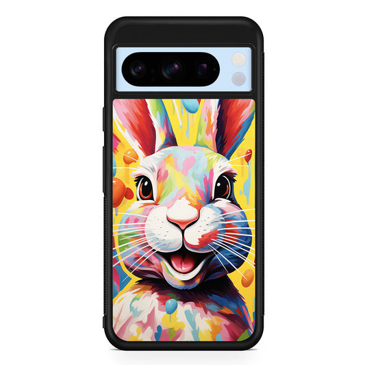 Happy Rabbit Painting Google Pixel 8 Pro Case | Slim Rubber Case for Google Pixel 8 Pro