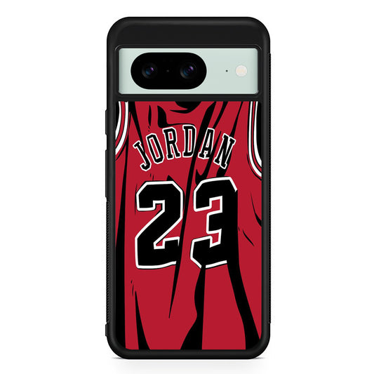 Jordan Red Basket Jersey Google Pixel 8 Case | Durable Protective Cover for Google Pixel 8