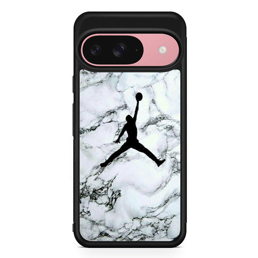 Jordan White Marble Logo Google Pixel 9 Case | Google Pixel 9 Protective Rubber Case