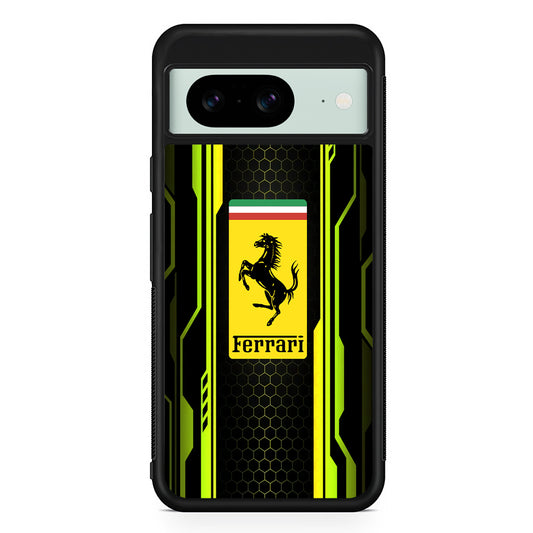 Ferrari Yellow System Line Google Pixel 8 Case | Durable Protective Cover for Google Pixel 8