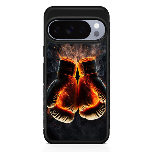 Boxing Gloves In Fire Google Pixel 10 Pro Case | Slim Google Pixel 10 Pro Rubber Case