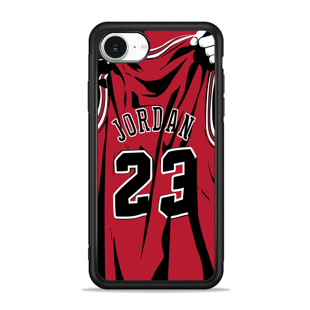 Jordan Red Basket Jersey iPhone 16e Case - Slim Silicone Case