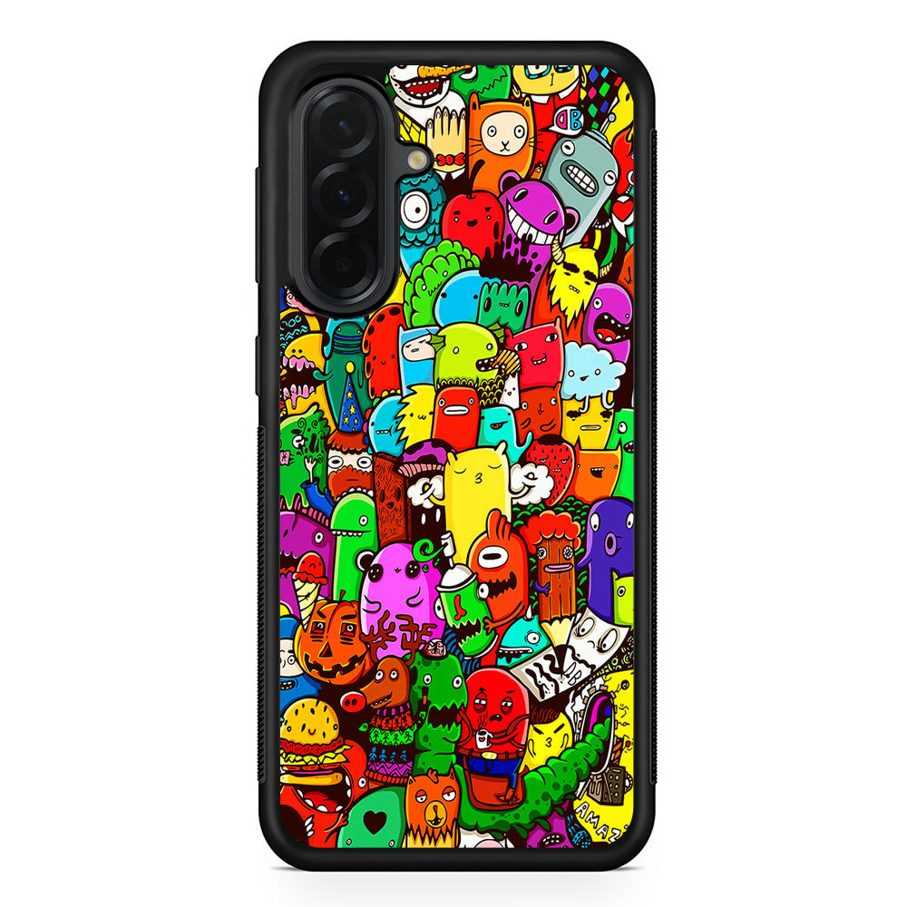 Cartoon Doodle Drawing Art Samsung Galaxy A36 Case | Protective Rubber Cover