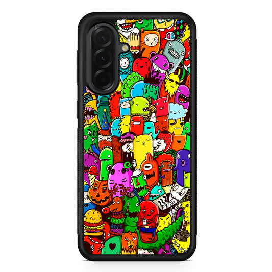 Cartoon Doodle Drawing Art Samsung Galaxy A36 Case | Protective Rubber Cover