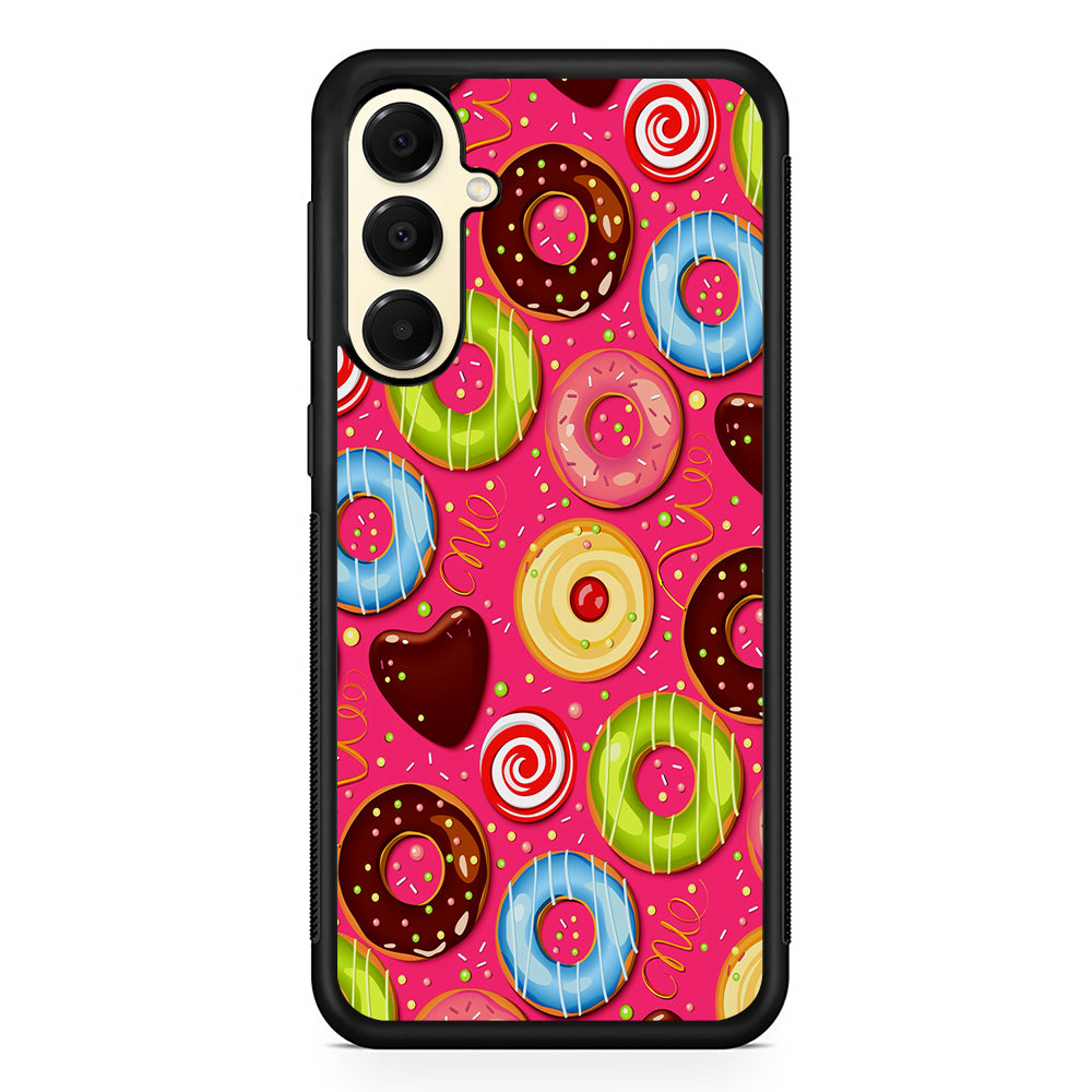 Pink Sweet Cute Donuts Samsung Galaxy A16 Case | Slim Rubber Samsung Galaxy A16 Case