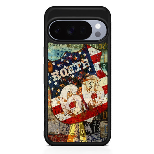 Route 66 Classic Plate Google Pixel 10 Pro Case | Slim Google Pixel 10 Pro Rubber Case
