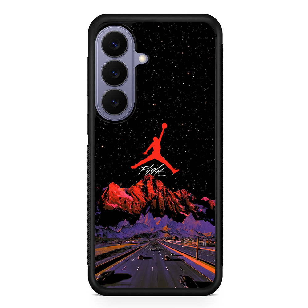 Air Jordan Night Road Landscape Samsung Galaxy S26 Case | Slim Protective Rubber Case for Samsung S26
