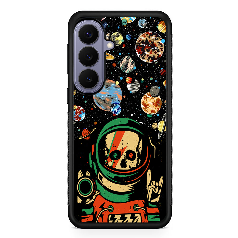 Astro Skull on The Space Samsung Galaxy S26 Case | Durable Rubber Case for Samsung Galaxy S26
