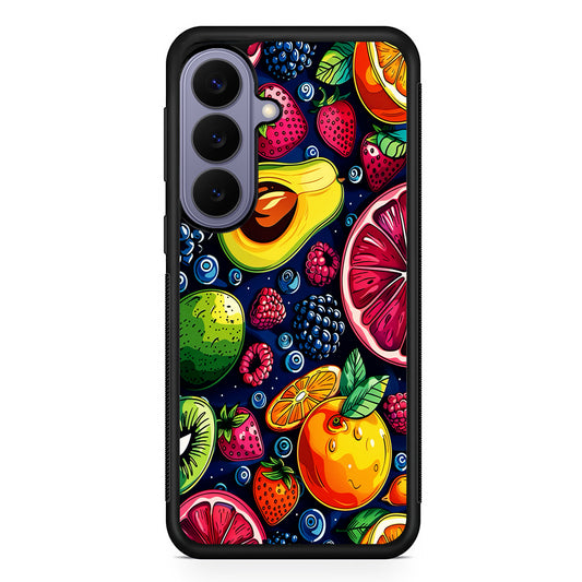 Colorful Mixed Sweet Fruits Samsung Galaxy S26 Case | Durable Rubber Case for Samsung Galaxy S26