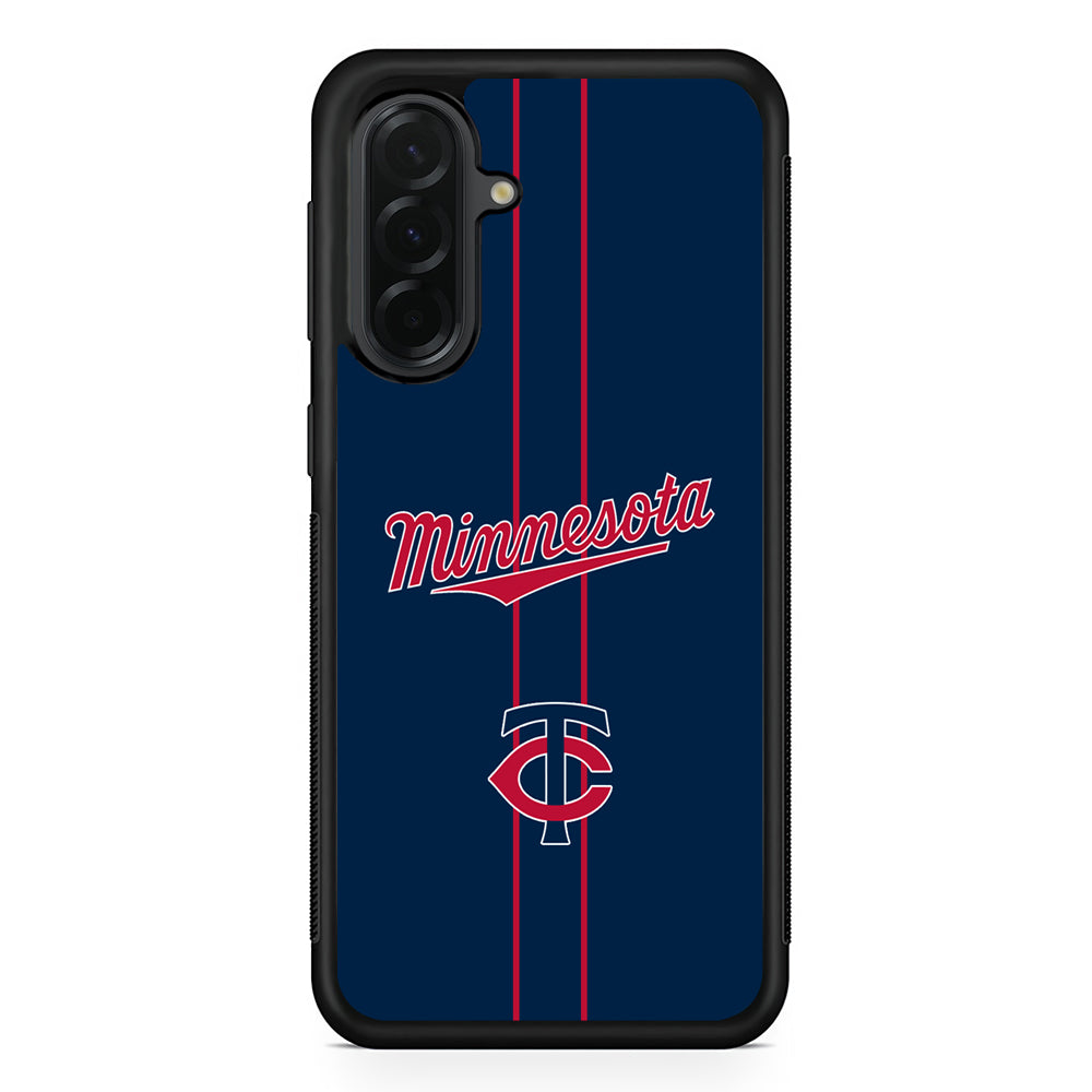 MLB Minnesota Twins Red Line Samsung Galaxy A36 Case | Protective Rubber Cover
