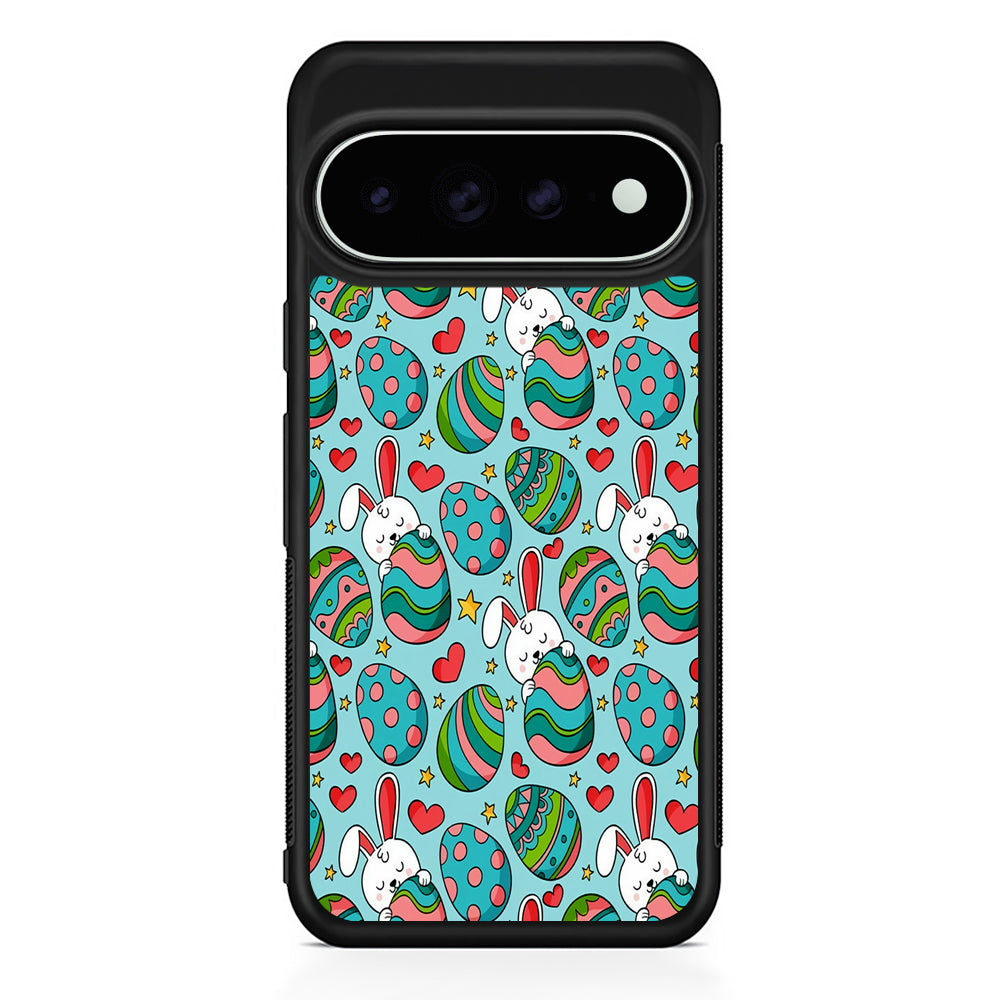 Easter Eggs and Rabbits Pattern Google Pixel 11 Pro XL Case - Custom Design Protective Case