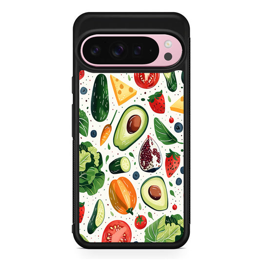 Collection of Fruits and Vegetables Google Pixel 9 Pro XL Case | Protective Cover