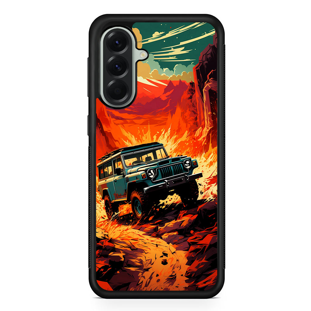 Jeep Offroad Adventure Car Samsung Galaxy A56 Case | Samsung Galaxy A56 Protective Rubber Case