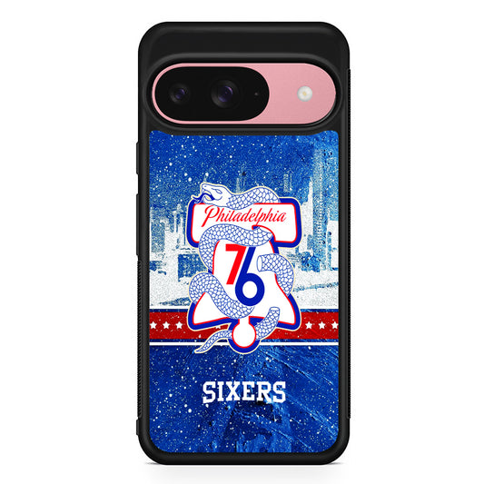 NBA Philadelphia 76ers Sixers Google Pixel 9 Case | Google Pixel 9 Protective Rubber Case