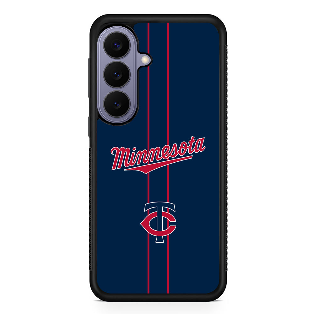 MLB Minnesota Twins Red Line Samsung Galaxy S26 Case | Durable Rubber Case for Samsung Galaxy S26