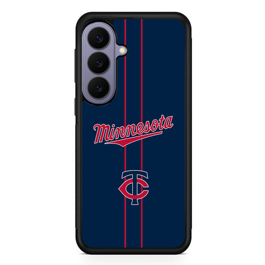 MLB Minnesota Twins Red Line Samsung Galaxy S26 Case | Durable Rubber Case for Samsung Galaxy S26