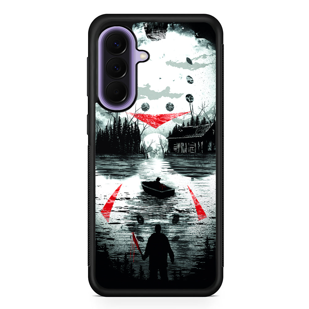Friday the 13th Silhouette Mask Samsung Galaxy A57 Case | Slim Samsung Galaxy A57 Rubber Case