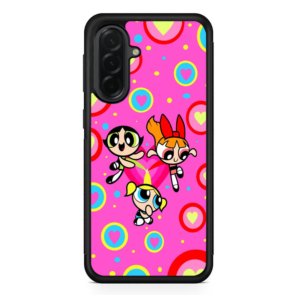 The Powerpuff Girls Love Pattern Samsung Galaxy A36 Case | Protective Rubber Cover