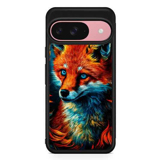 Painting Of A Fox Google Pixel 9 Case | Google Pixel 9 Protective Rubber Case