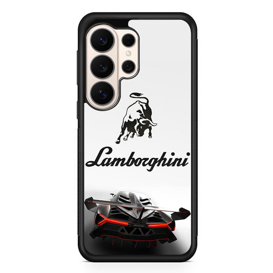 Lamborghini White Logo Car Samsung Galaxy S26 Ultra Case | Durable Samsung Galaxy S26 Ultra Phone Case