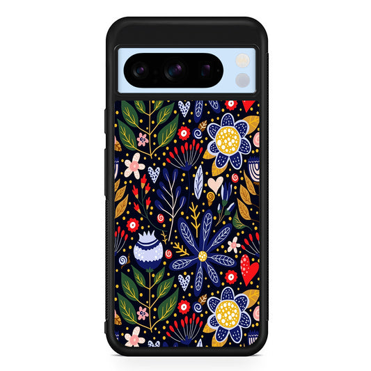 Flowers on a Dark Aesthetic Google Pixel 8 Pro Case | Slim Rubber Case for Google Pixel 8 Pro