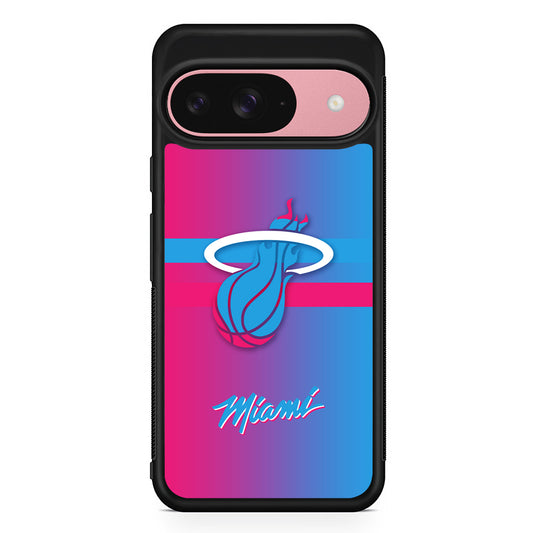 NBA Miami Heat Spectrum Google Pixel 9 Case | Google Pixel 9 Protective Rubber Case