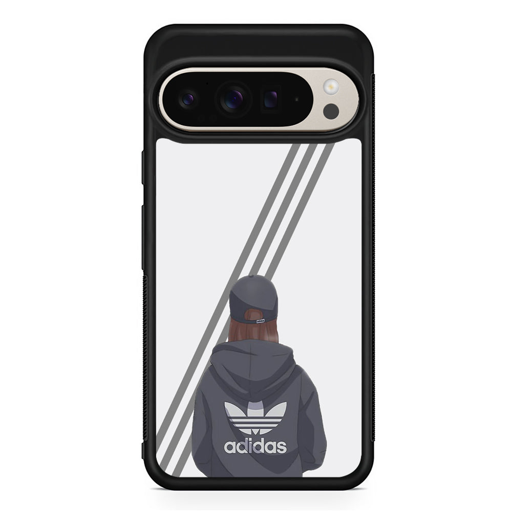Adidas Girl Hype Stripe Google Pixel 9 Pro Case | Slim Protective Cover