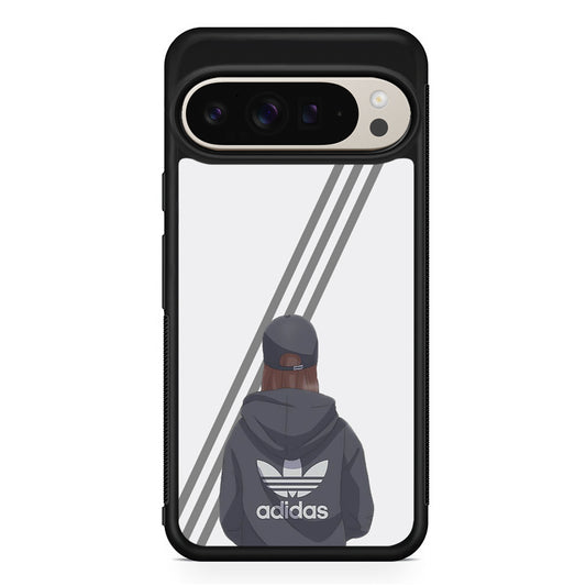 Adidas Girl Hype Stripe Google Pixel 9 Pro Case | Slim Protective Cover