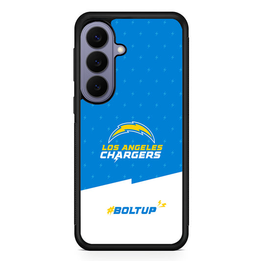 NFL Los Angeles Chargers Pattern Samsung Galaxy S26 Case | Durable Rubber Case for Samsung Galaxy S26