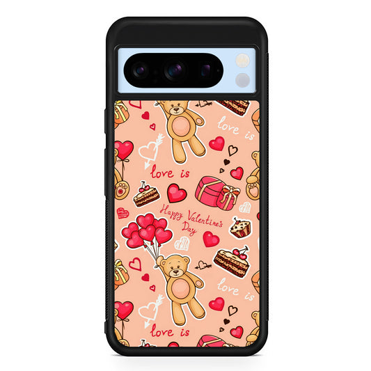 Valentine’s Day with Teddy Bears Google Pixel 8 Pro Case | Slim Rubber Case for Google Pixel 8 Pro