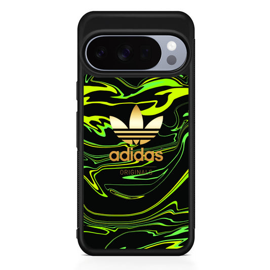Adidas Green Moss Line Google Pixel 10 Pro Case | Slim Google Pixel 10 Pro Rubber Case