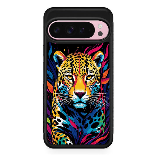 A Colorful Leopard on The Hunt Google Pixel 9 Pro XL Case | Protective Cover