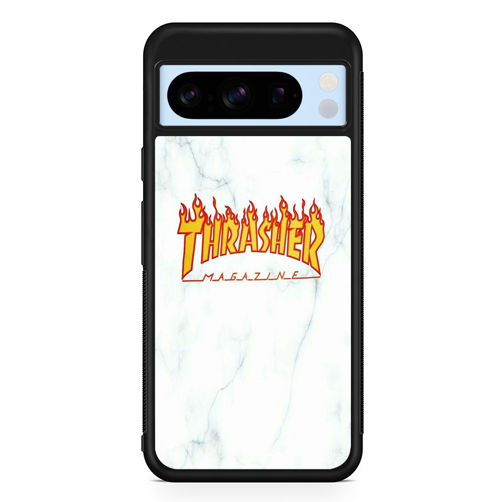 Thrasher White Marble Google Pixel 8 Pro Case | Premium Protective Case for Google Pixel 8 Pro