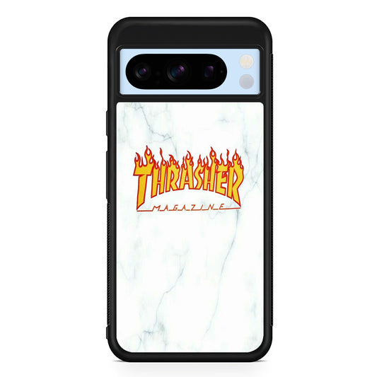 Thrasher White Marble Google Pixel 8 Pro Case | Premium Protective Case for Google Pixel 8 Pro