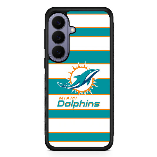 NFL Miami Dolphins White Stripe Samsung Galaxy S26 Case | Durable Rubber Case for Samsung Galaxy S26