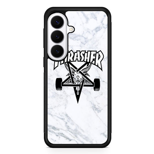 Thrasher x Pentagram White Marble Samsung Galaxy S26 Plus Case | Stylish Protective Cover for Samsung Galaxy S26 Plus