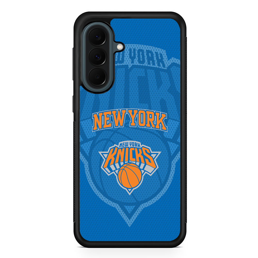 NBA New York Knicks Blue Patern Samsung Galaxy A37 Case | Samsung Galaxy A37 Rubber Phone Case