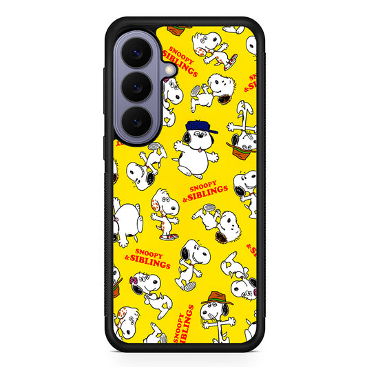 Snoopy and Siblings Dance Samsung Galaxy S26 Case | Durable Rubber Case for Samsung Galaxy S26