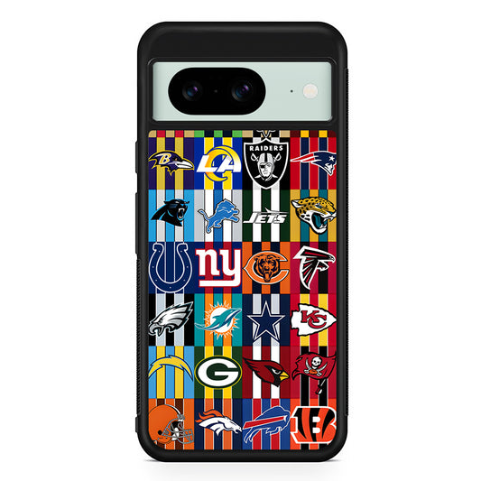 All NFL Football Logo Google Pixel 8 Case | Durable Protective Cover for Google Pixel 8