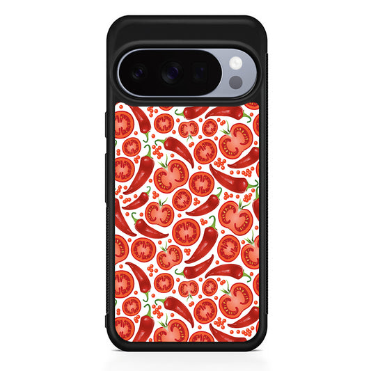 Tomatoes and Chili Peppers Google Pixel 10 Pro Case | Slim Google Pixel 10 Pro Rubber Case