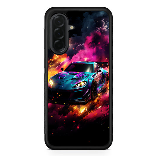 Car City Drift Smoke Samsung Galaxy A36 Case | Protective Rubber Cover