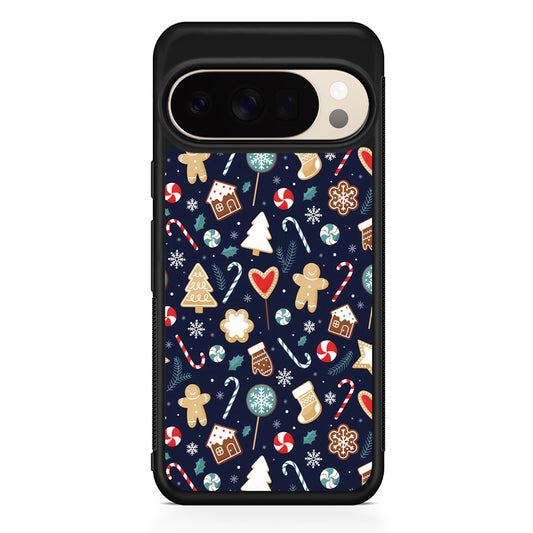 Christmas Ornaments Pattern Navy Google Pixel 10 Pro XL Case | Slim Google Pixel 10 Pro XL Protective Case