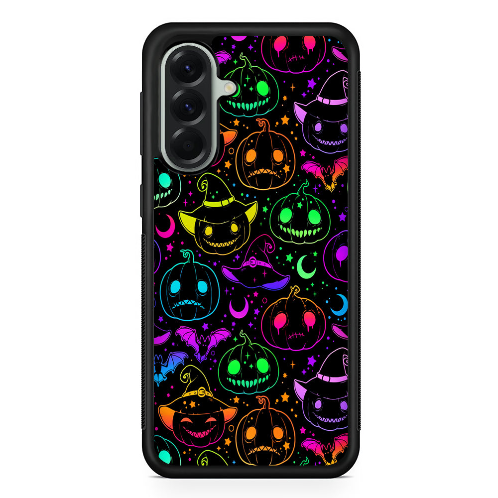 Halloween Pumpkins and Flying Bats Samsung Galaxy A56 Case | Samsung Galaxy A56 Protective Rubber Case