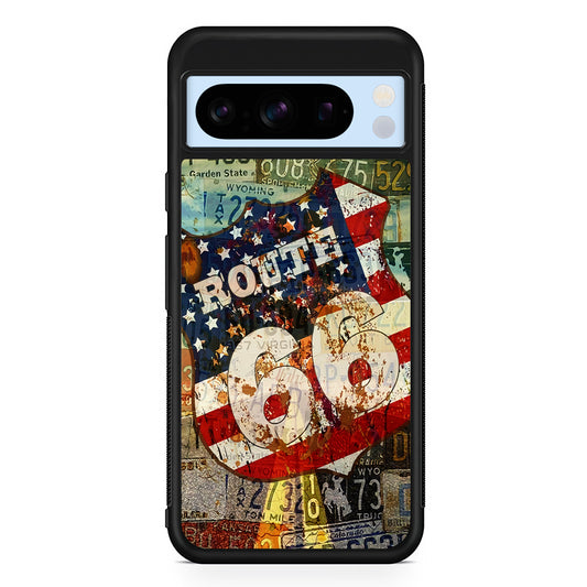 Route 66 Classic Plate Google Pixel 8 Pro Case | Slim Rubber Case for Google Pixel 8 Pro