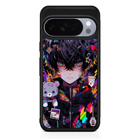 Anime Boy Bear Doll Aesthetic Google Pixel 10 Pro Case | Slim Google Pixel 10 Pro Rubber Case