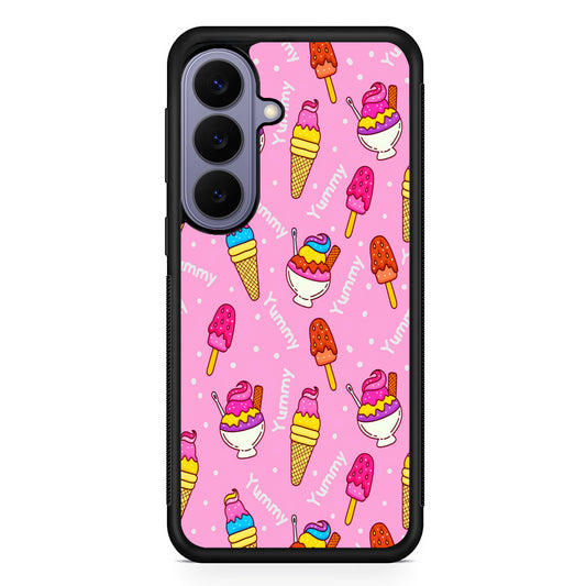 Ice Cream Doodle Yummy Samsung Galaxy S26 Case | Durable Rubber Case for Samsung Galaxy S26