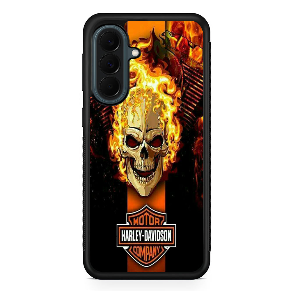 Harley Davidson Skull Fire Samsung Galaxy A37 Case | Samsung Galaxy A37 Rubber Phone Case