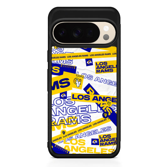NFL Los Angeles Rams Logo Pattern Google Pixel 10 Pro XL Case | Slim Google Pixel 10 Pro XL Protective Case